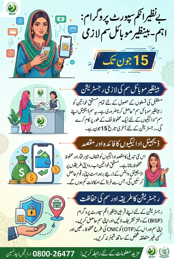 BISP Issues Important Notice: SIM Registration Required for Future Payments