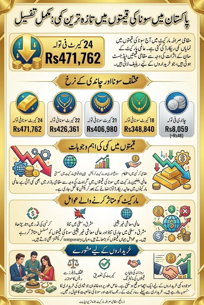 Gold Prices in Pakistan Today Per Tola Drop – 24K, 22K and 21K New Rates